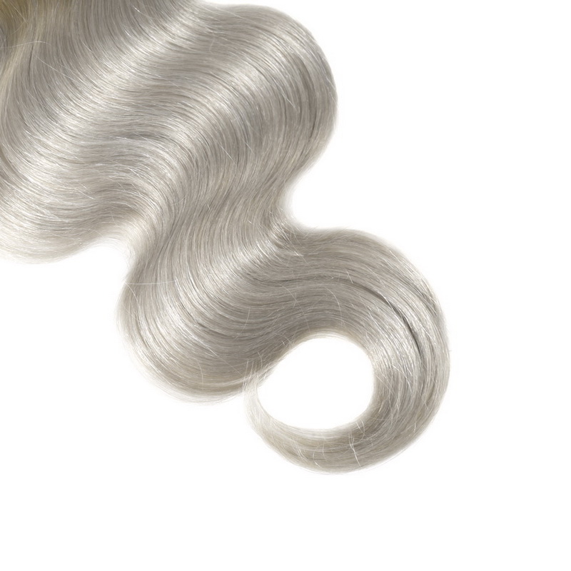 4X4 1B/Green Grey Color Virgin Hair Body Wave Lace Closure - 图片 2